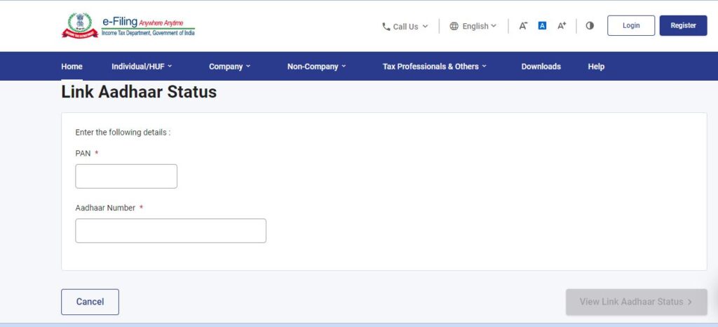 Pan Card Link Aadhar Card Link